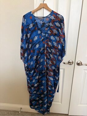 Blue Printed Kaftan Dress by Tysa